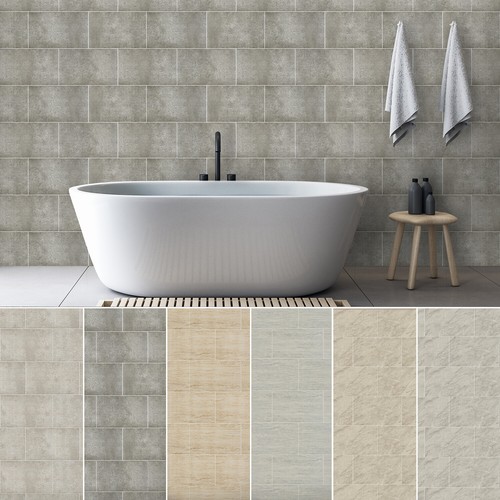Grey bathroom 8mm wall - bathroom,