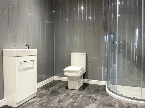 Grey sparkle chrome strip - grey,