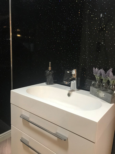 Black sparkle 8mm bathroom - sparkle,
